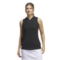 Adidas Women's Embossed Sleeveless Polo 2023 - Black